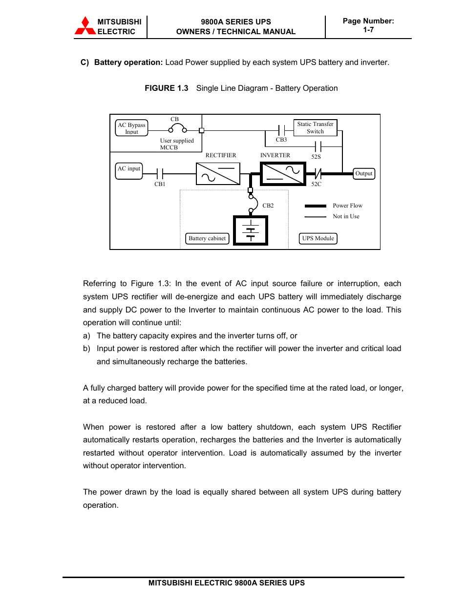 MITSUBISHI ELECTRIC 9800A SERIES UPS systems User Manual | Page 13 / 70