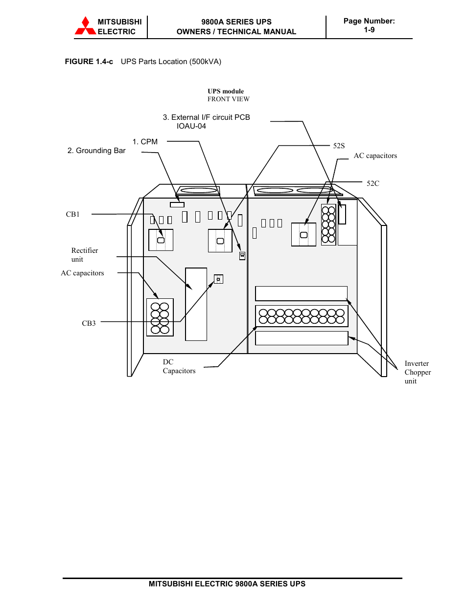 MITSUBISHI ELECTRIC 9800A SERIES UPS systems User Manual | Page 15 / 70