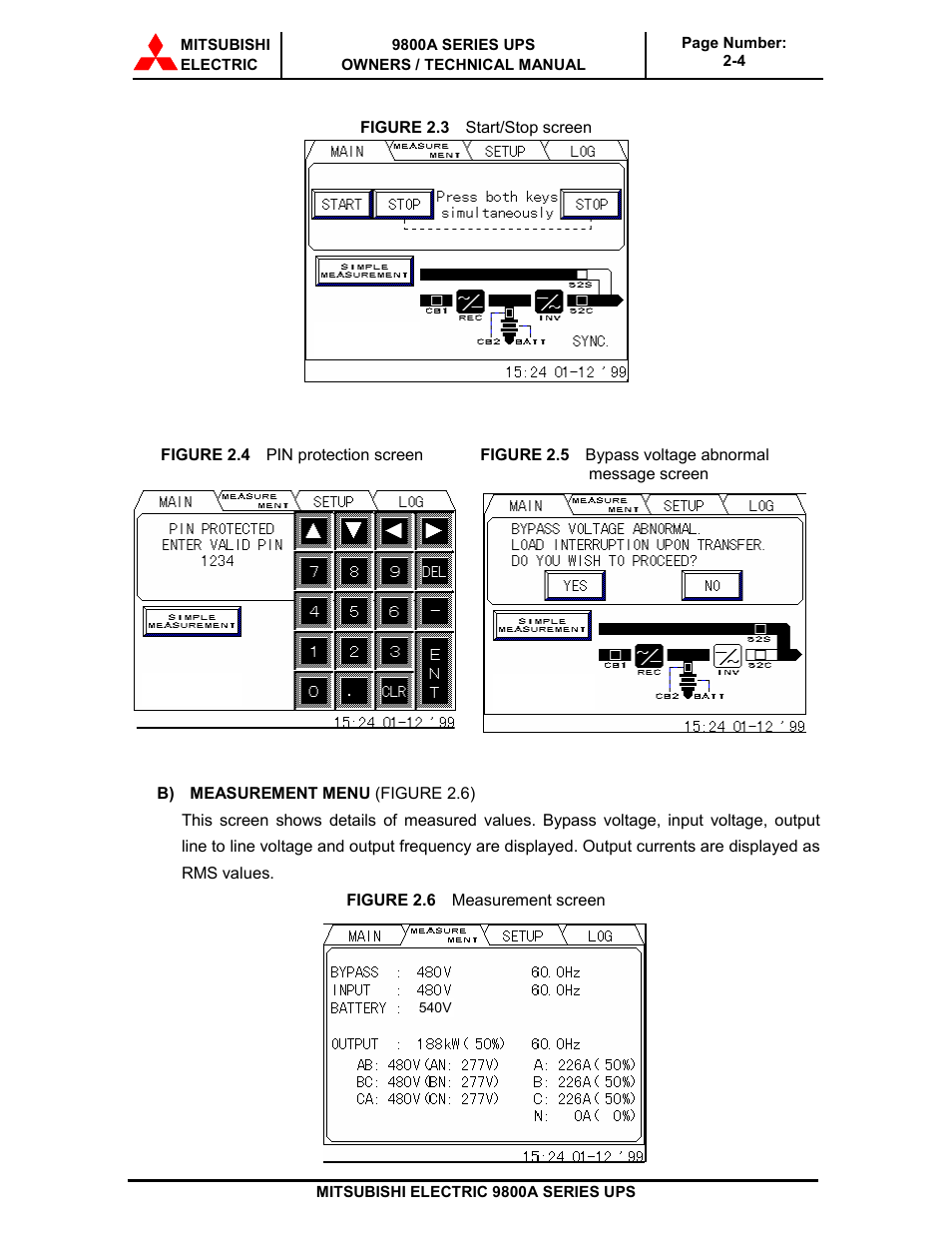 MITSUBISHI ELECTRIC 9800A SERIES UPS systems User Manual | Page 25 / 70