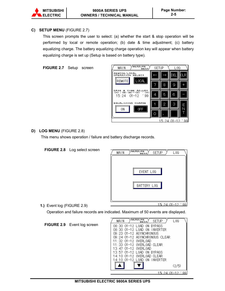 MITSUBISHI ELECTRIC 9800A SERIES UPS systems User Manual | Page 26 / 70