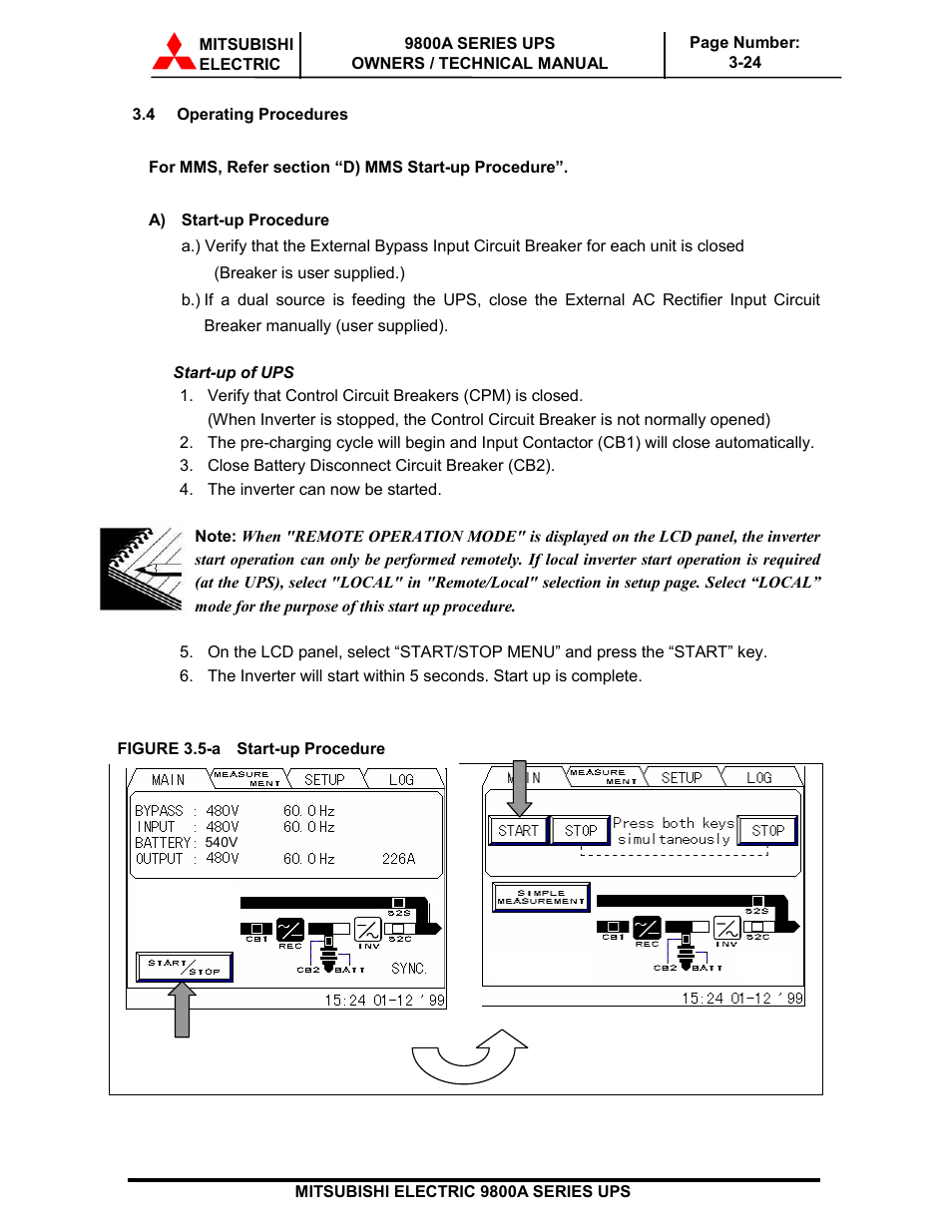 MITSUBISHI ELECTRIC 9800A SERIES UPS systems User Manual | Page 57 / 70