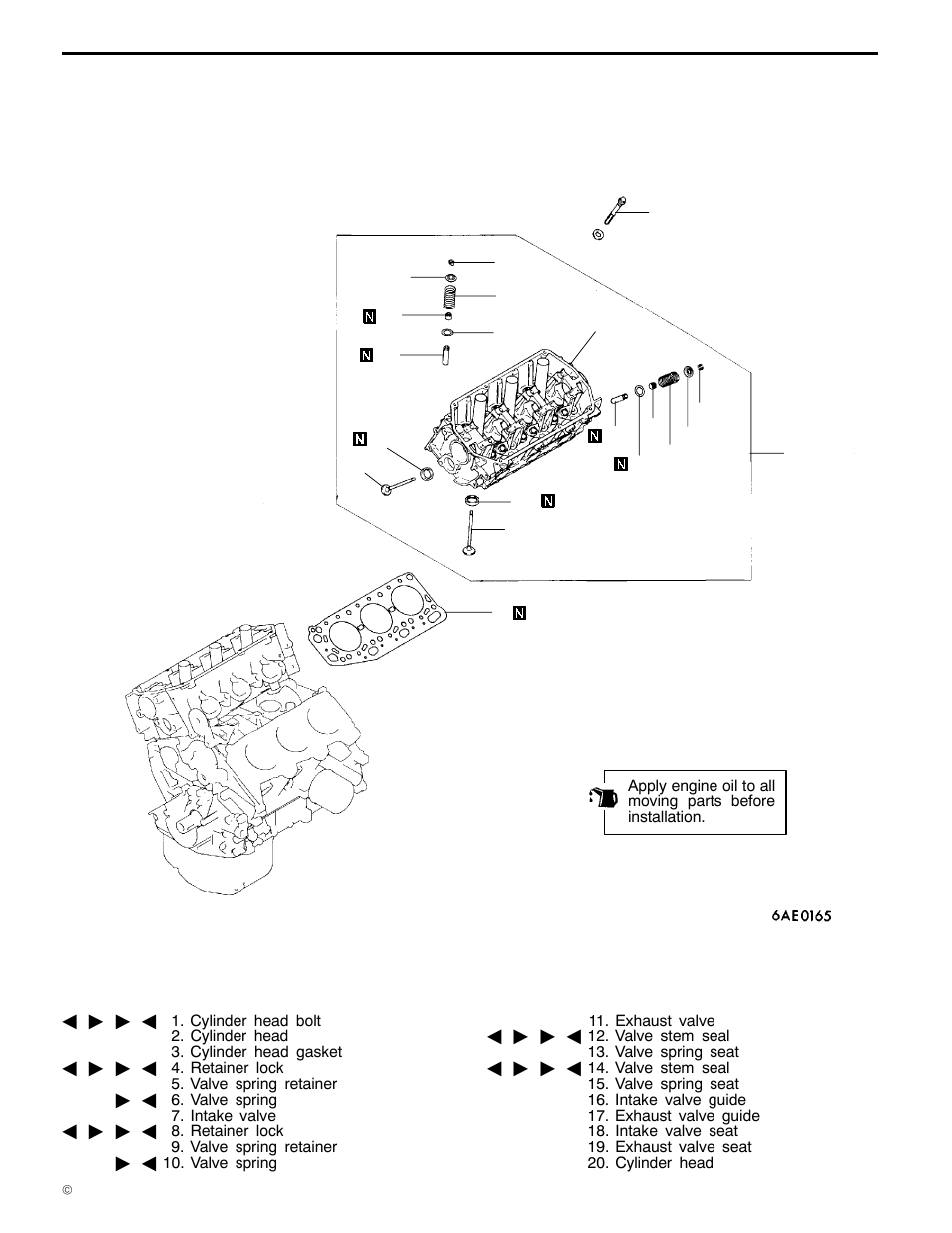 Cylinder head and valves, 6a1 engine (e - w), Removal and installation <sohc | Mitsubishi Motors 6A1 User Manual | Page 50 / 83