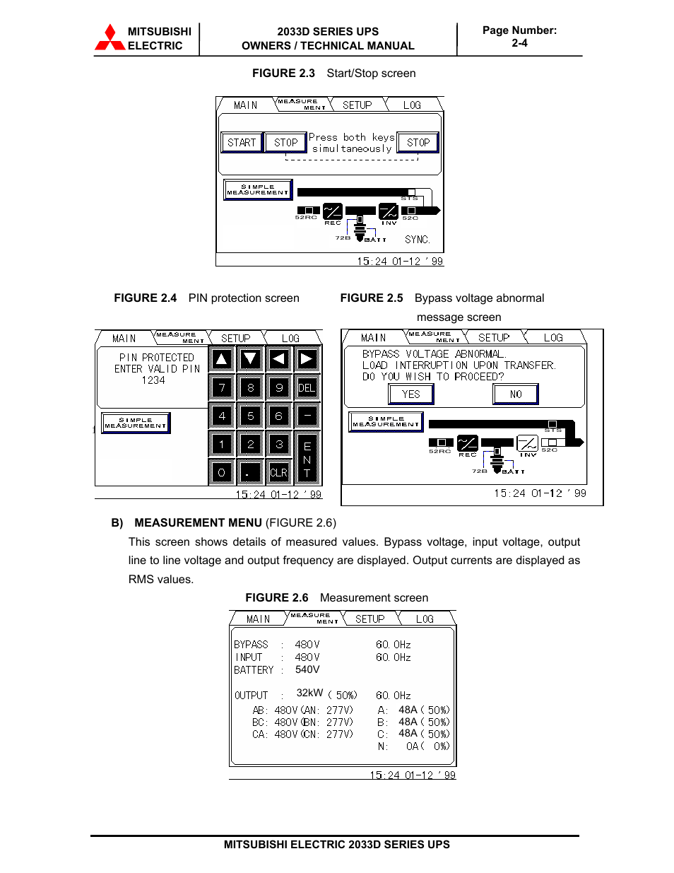MITSUBISHI ELECTRIC 2033D SERIES UPS systems User Manual | Page 23 / 54