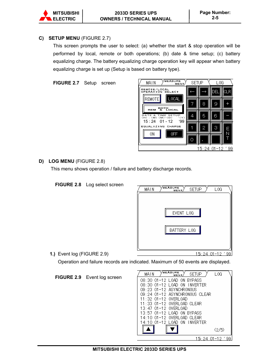 MITSUBISHI ELECTRIC 2033D SERIES UPS systems User Manual | Page 24 / 54