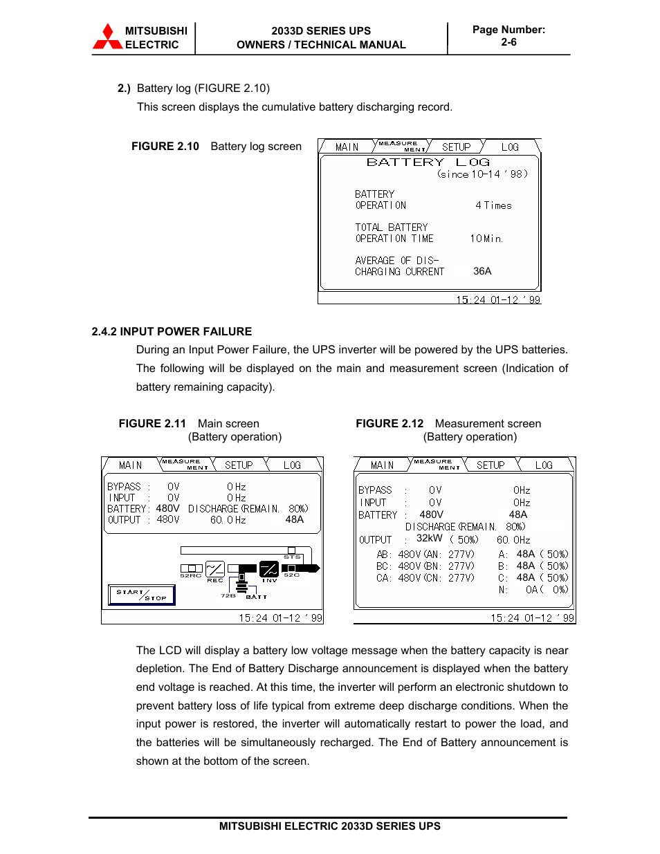 MITSUBISHI ELECTRIC 2033D SERIES UPS systems User Manual | Page 25 / 54