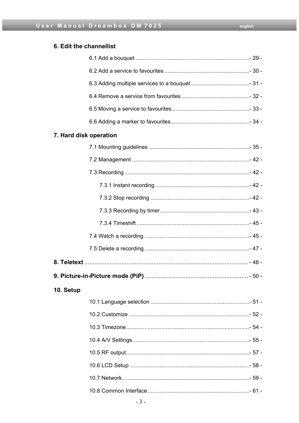 Dream Multimedia Dreambox DM 7025 User Manual | Page 3 / 91