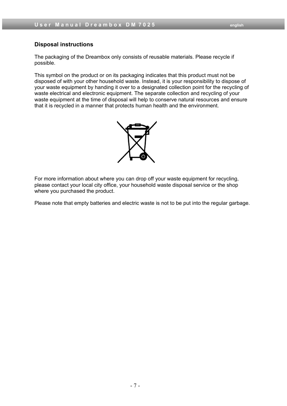 Dream Multimedia Dreambox DM 7025 User Manual | Page 7 / 91