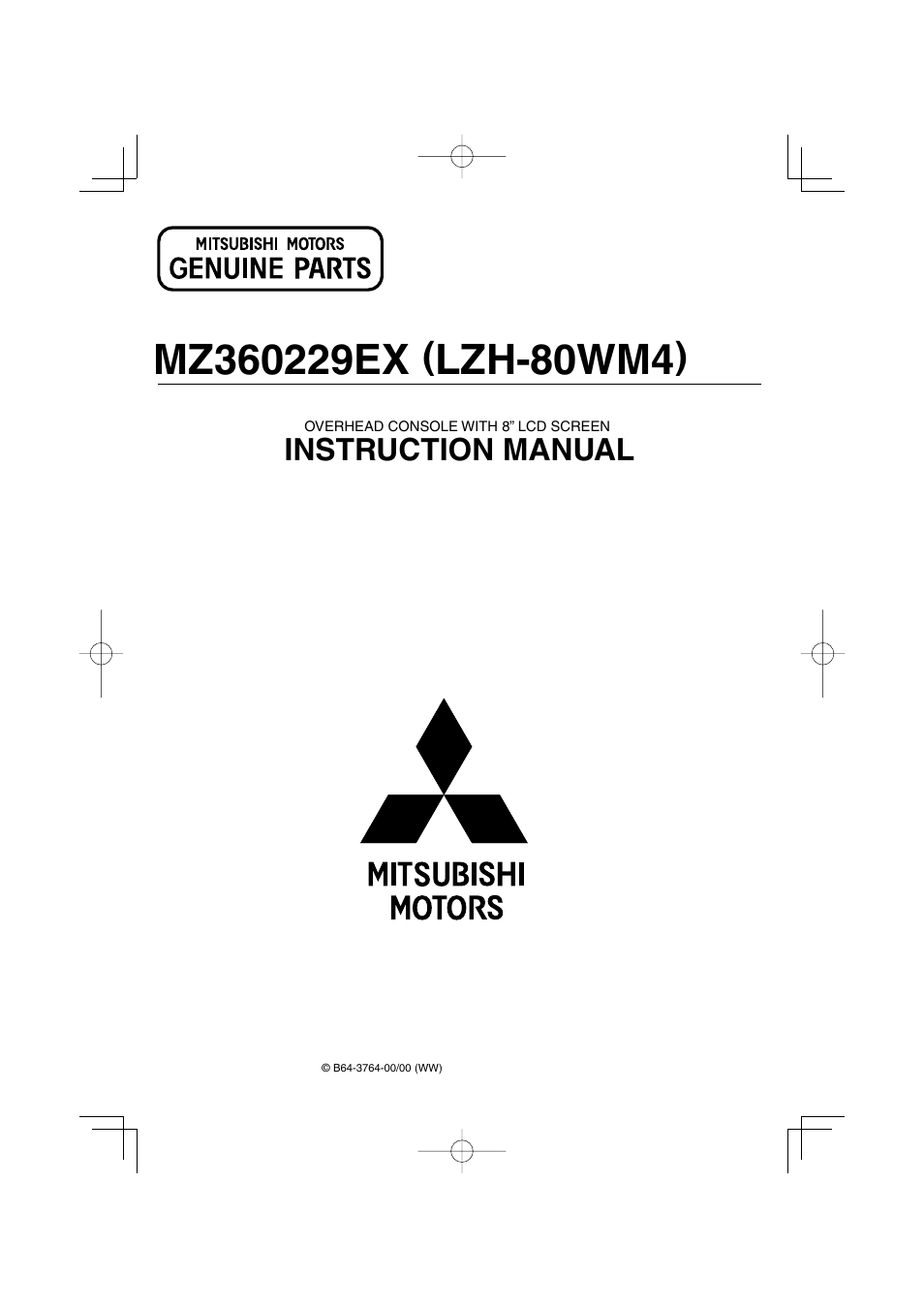 Mitsubishi Motors MZ360229EX User Manual | 8 pages