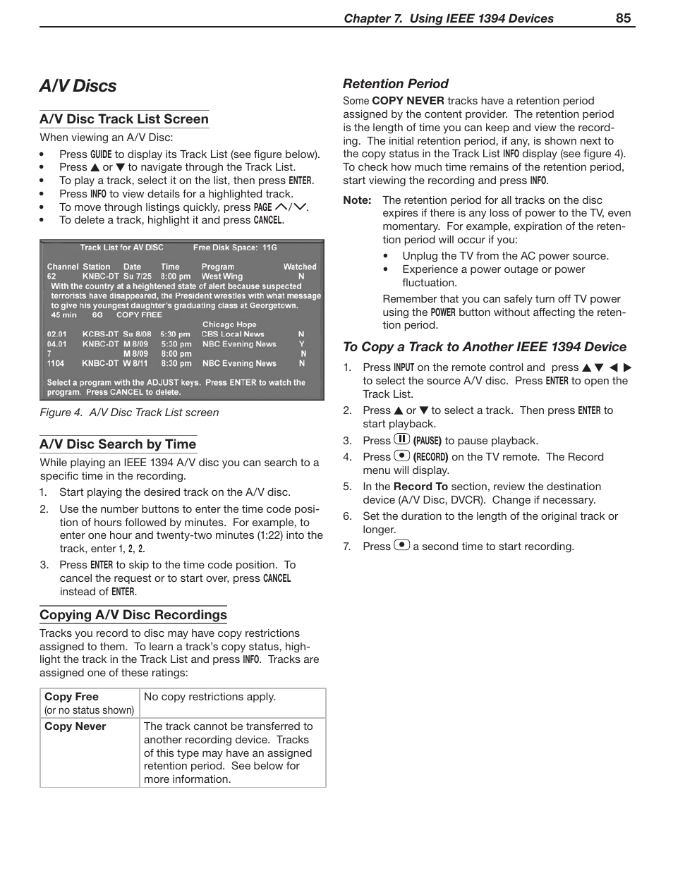 A/v discs | MITSUBISHI ELECTRIC WD-52631 User Manual | Page 85 / 108