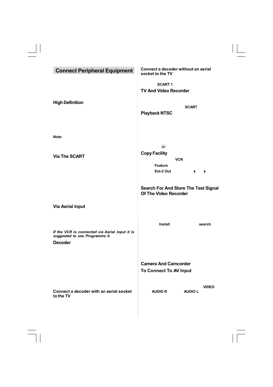 Connect peripheral equipment | Matsui America MAT42LW507E User Manual | Page 16 / 19