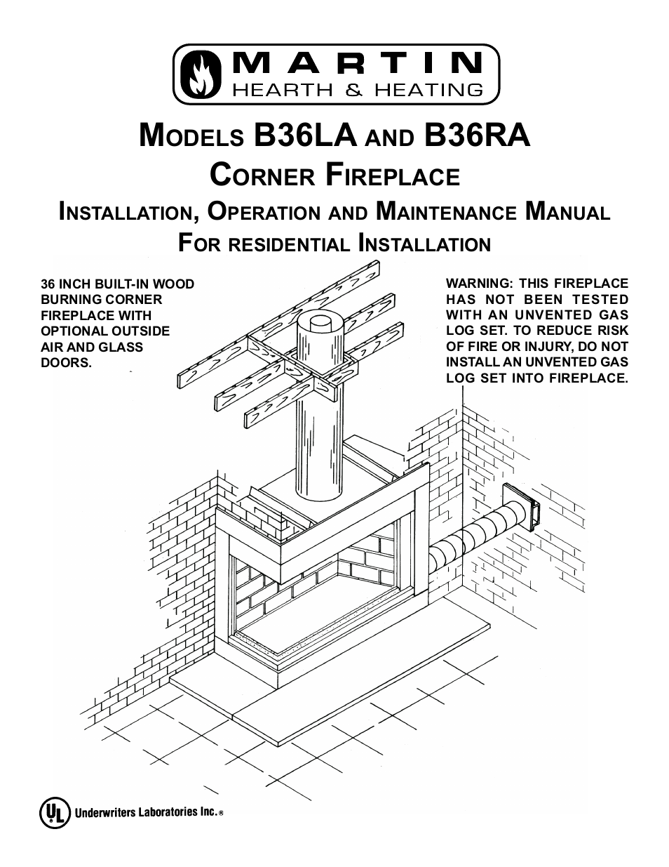 Martin Fireplaces B36RA User Manual | 32 pages