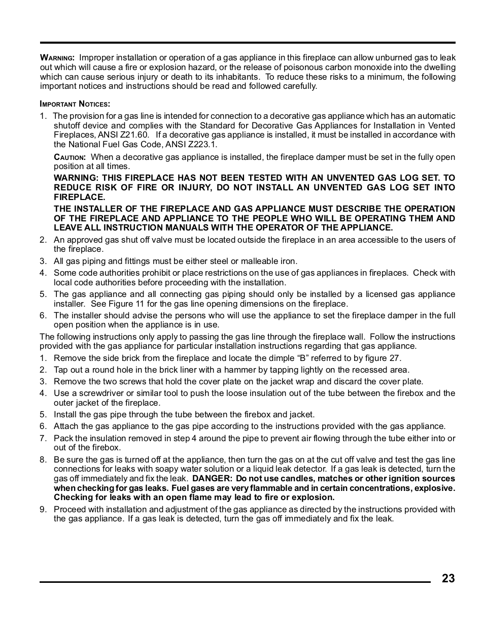 Martin Fireplaces B36RA User Manual | Page 23 / 32