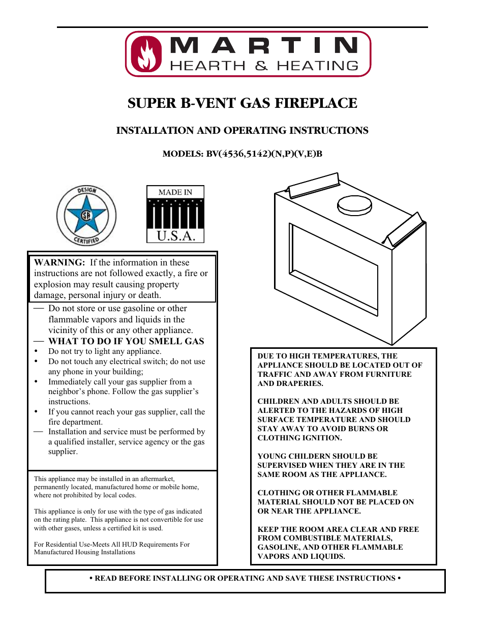 Martin Fireplaces BV4536 User Manual | 36 pages