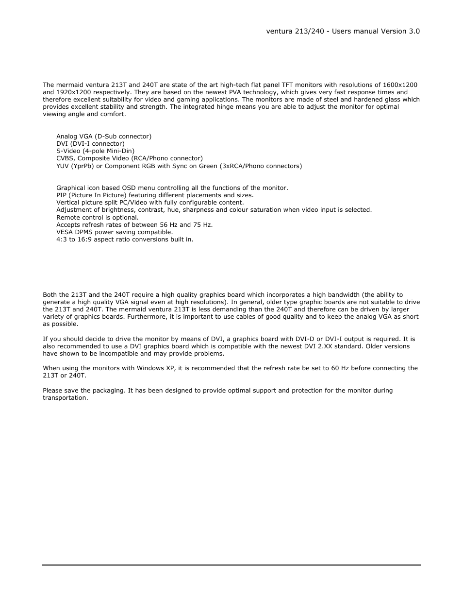 Preface, Important information | Mermaid Technology 240 User Manual | Page 3 / 18