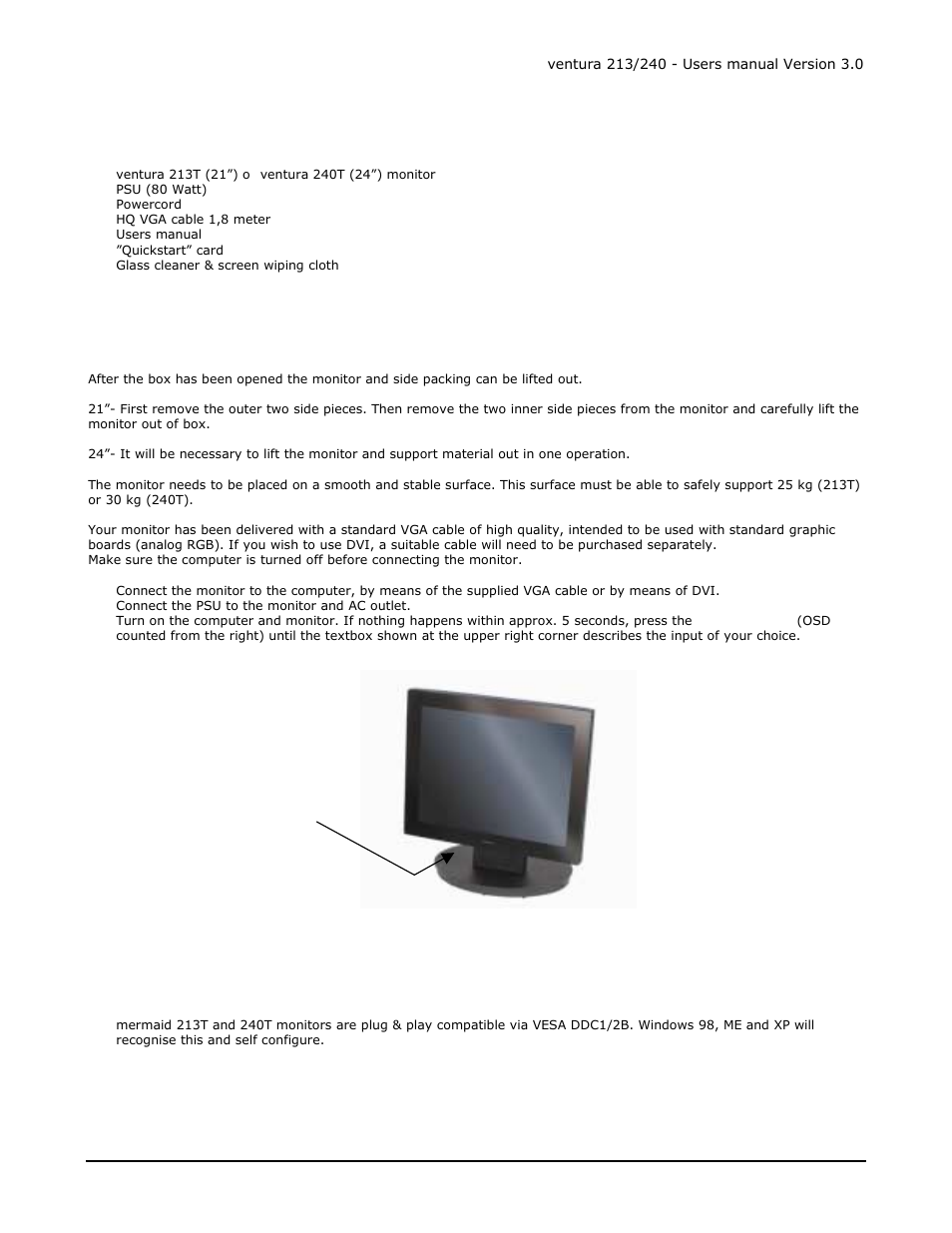 Content of the box, Unpacking, placement and setup. (pc) | Mermaid Technology 240 User Manual | Page 4 / 18