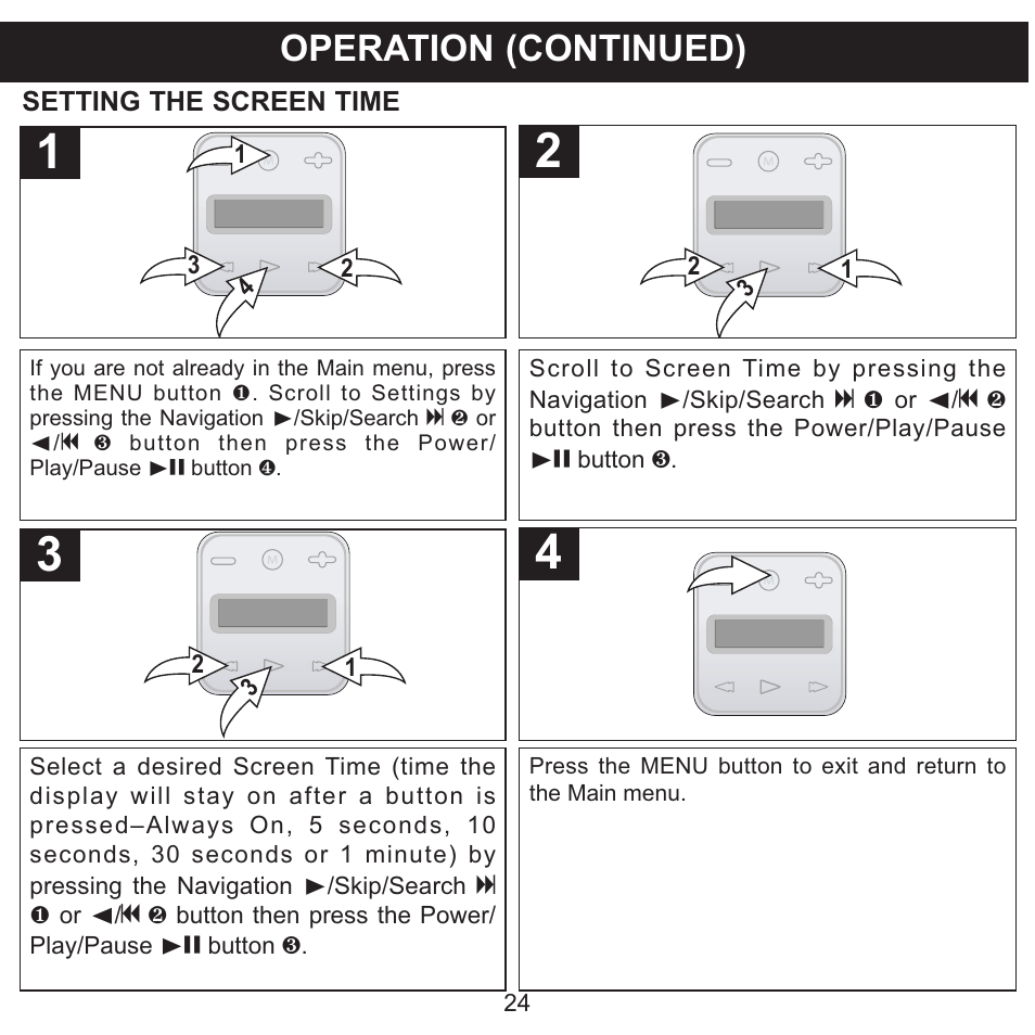 Operation (continued) | Memorex CLIP & PLAY MMP8001 User Manual | Page 25 / 70