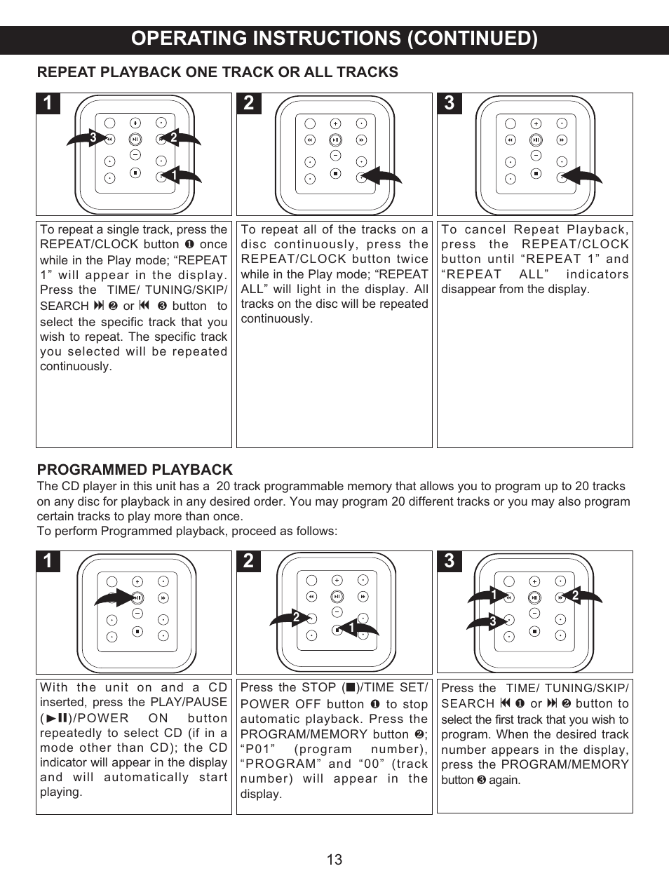 Operating instructions (continued) | Memorex MX4118 User Manual | Page 14 / 21