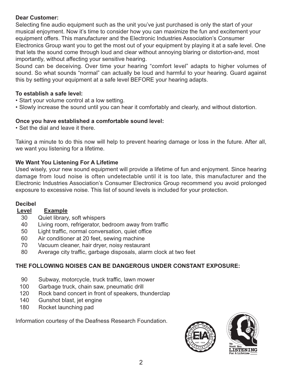 Listening | Memorex MX4118 User Manual | Page 3 / 21