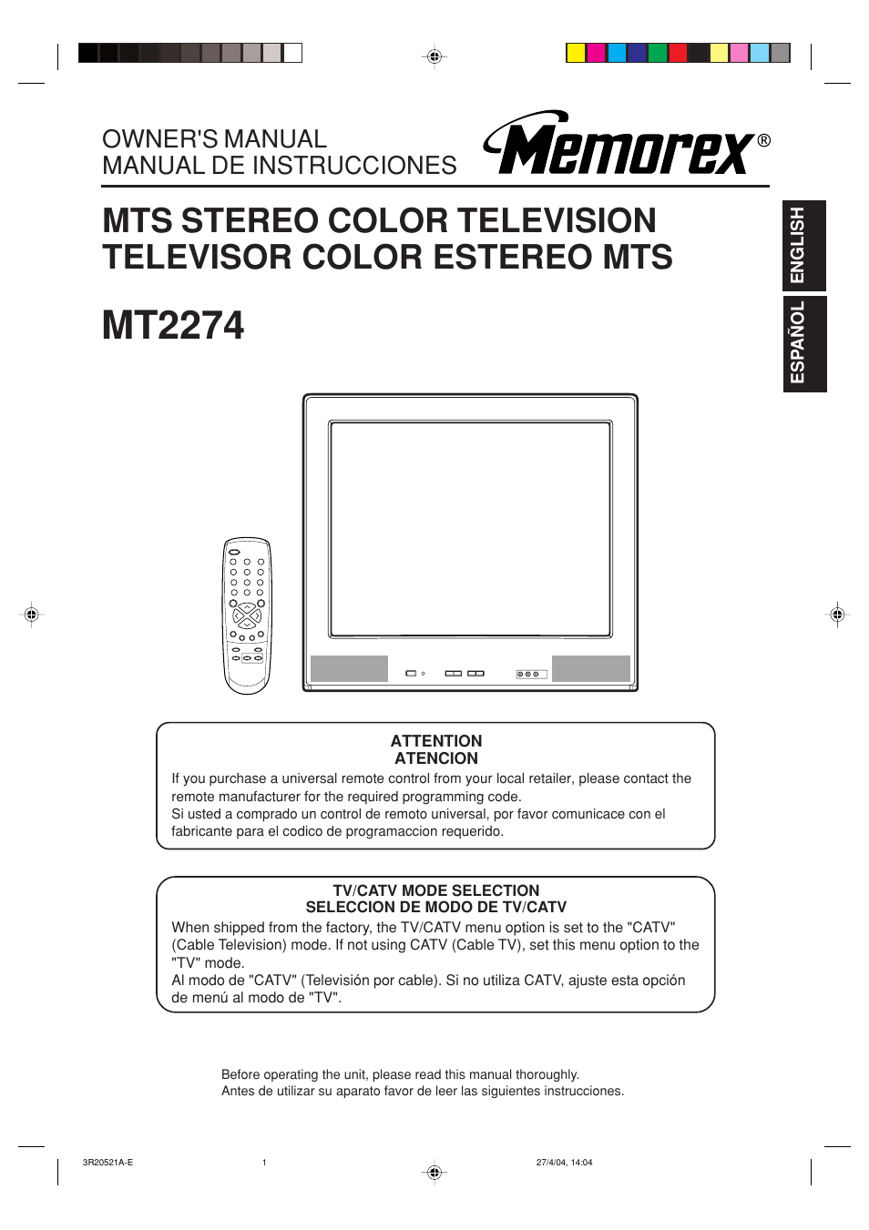 Memorex MT2274 User Manual | 24 pages