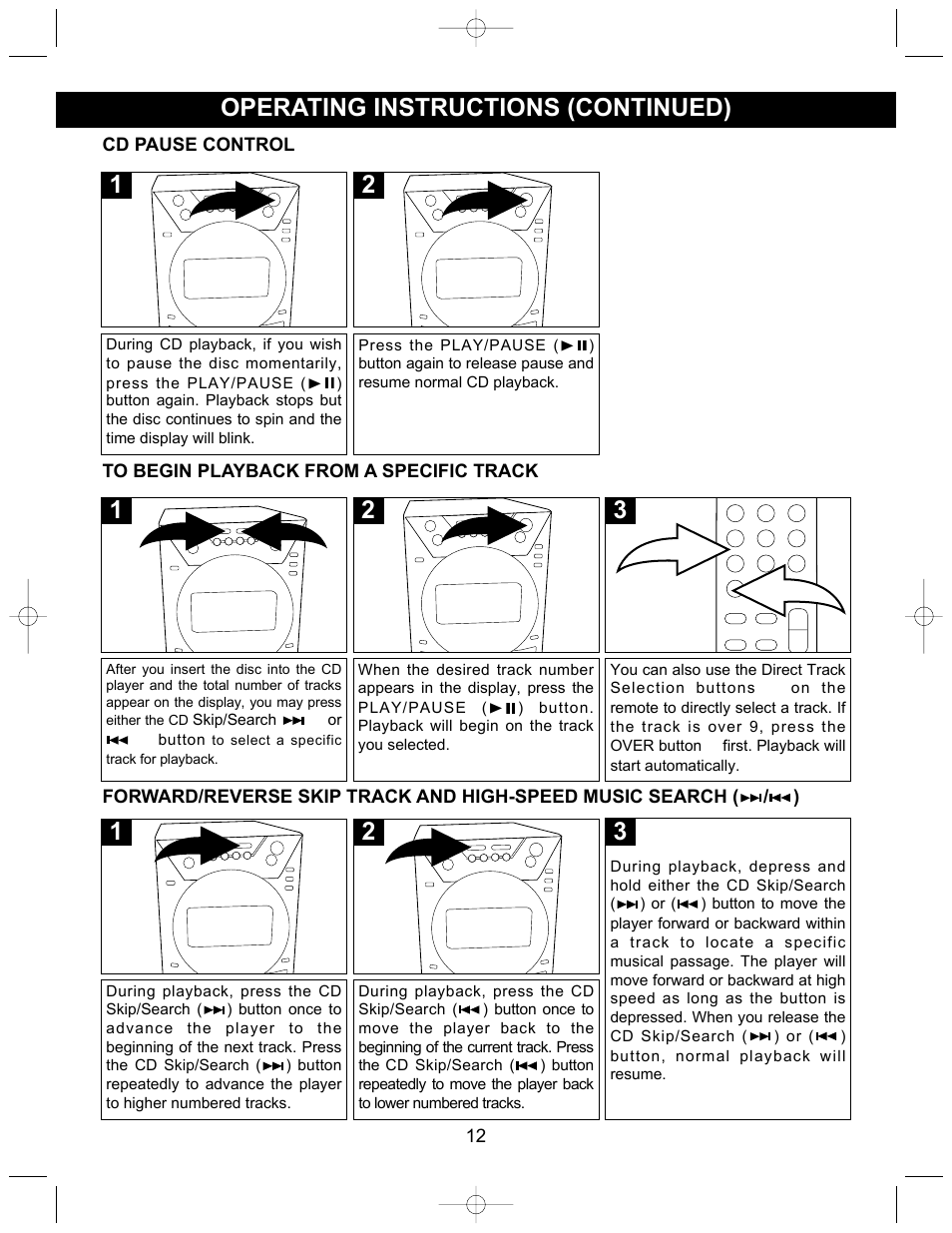 Operating instructions (continued) | Memorex MX3905 User Manual | Page 13 / 21