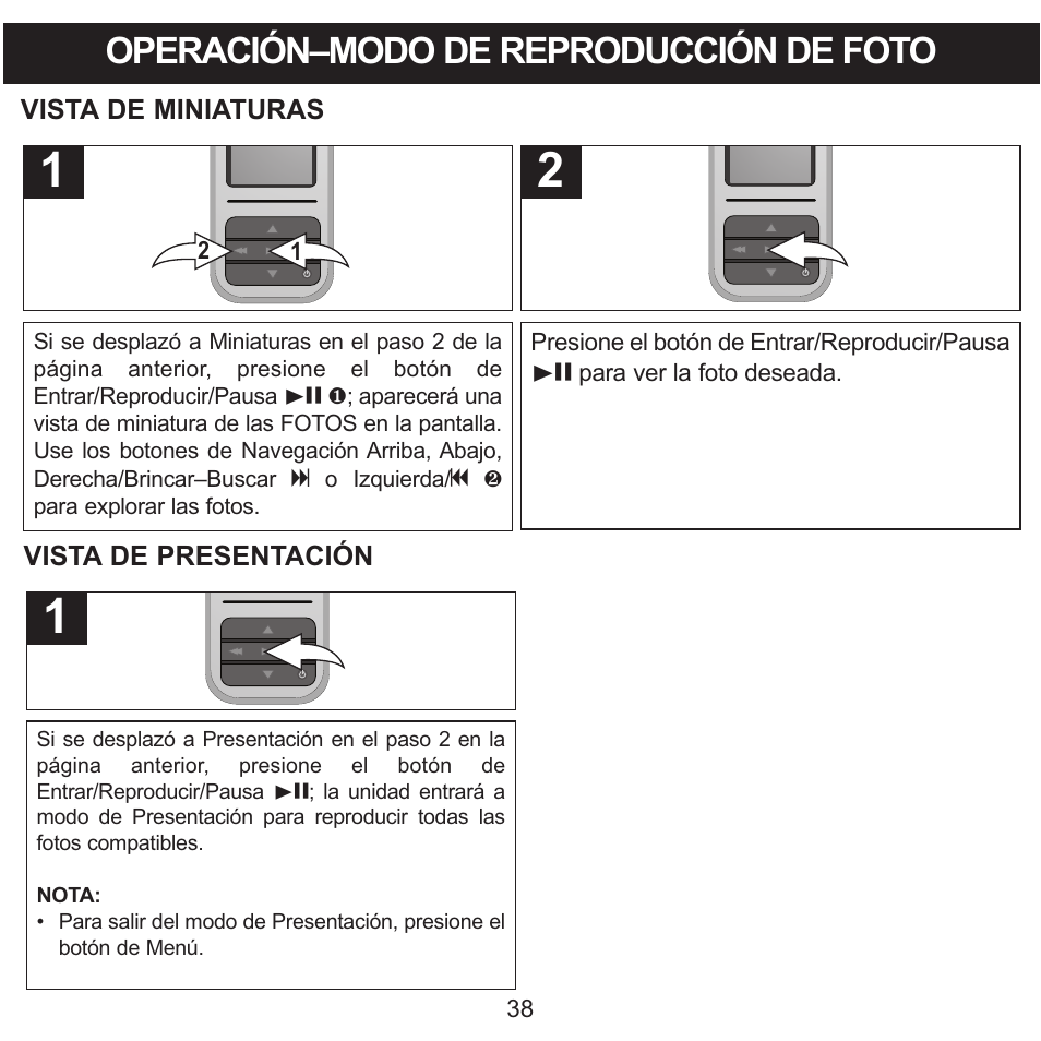 Operación–modo de reproducción de foto | Memorex MMP8590-WHT User Manual | Page 100 / 124