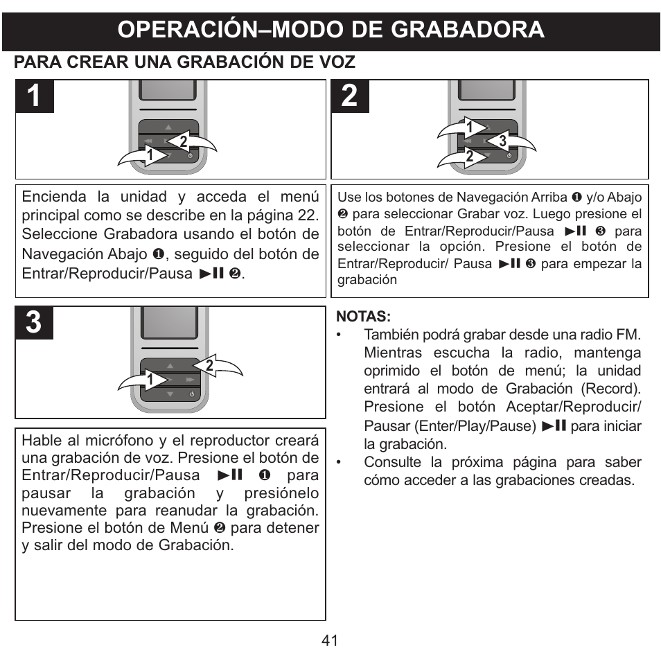 Operación–modo de grabadora | Memorex MMP8590-WHT User Manual | Page 103 / 124