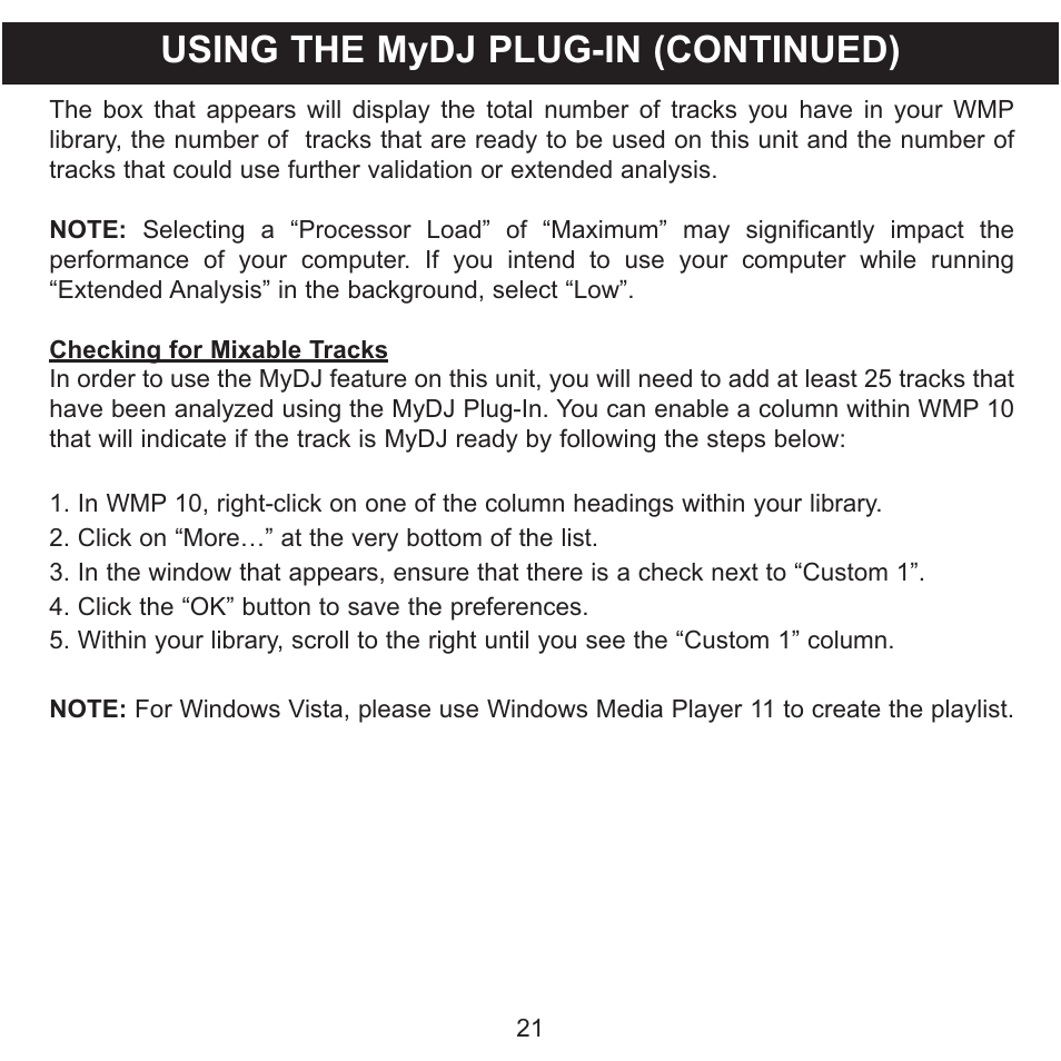 Using the mydj plug-in (continued) | Memorex MMP8590-WHT User Manual | Page 22 / 124