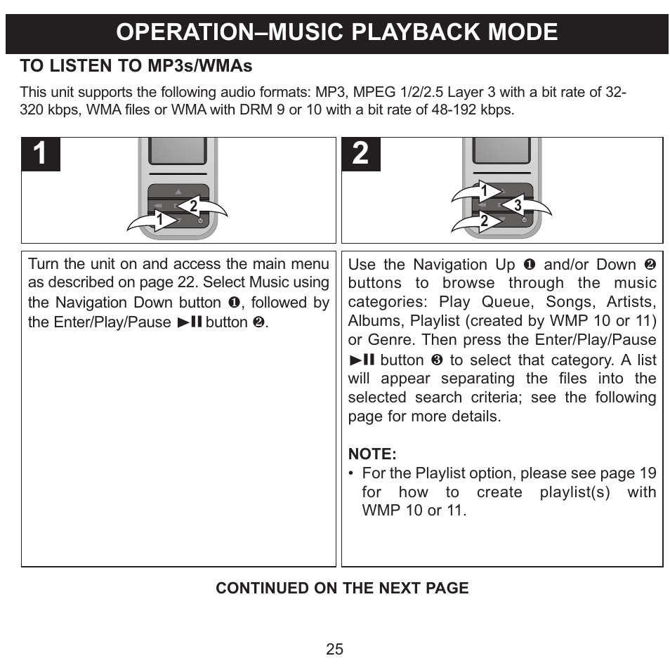 Operation–music playback mode | Memorex MMP8590-WHT User Manual | Page 26 / 124