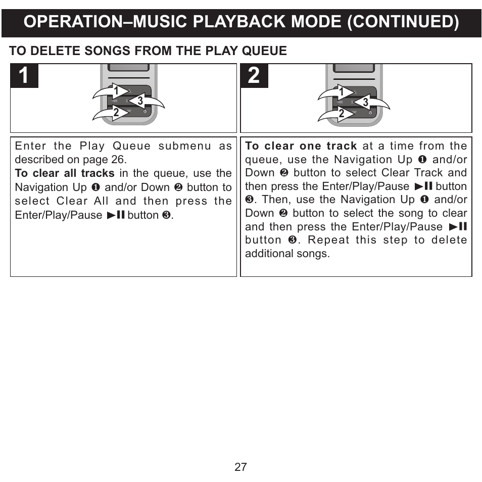 Operation–music playback mode (continued) | Memorex MMP8590-WHT User Manual | Page 28 / 124