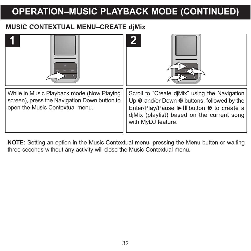 Operation–music playback mode (continued) | Memorex MMP8590-WHT User Manual | Page 33 / 124