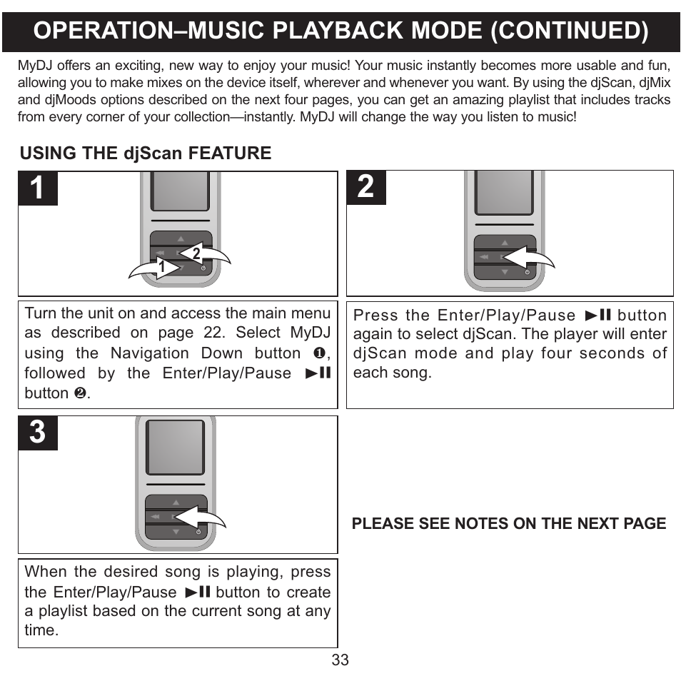 Operation–music playback mode (continued) | Memorex MMP8590-WHT User Manual | Page 34 / 124