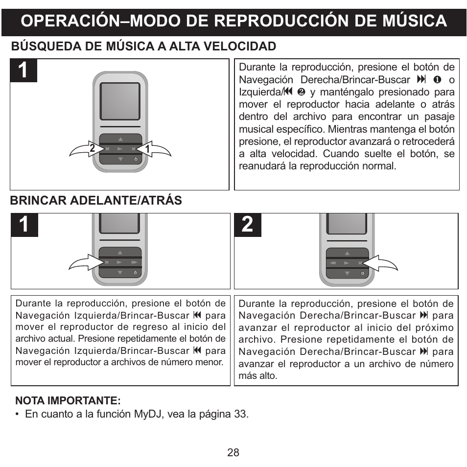 Operación–modo de reproducción de música | Memorex MMP8590-WHT User Manual | Page 90 / 124