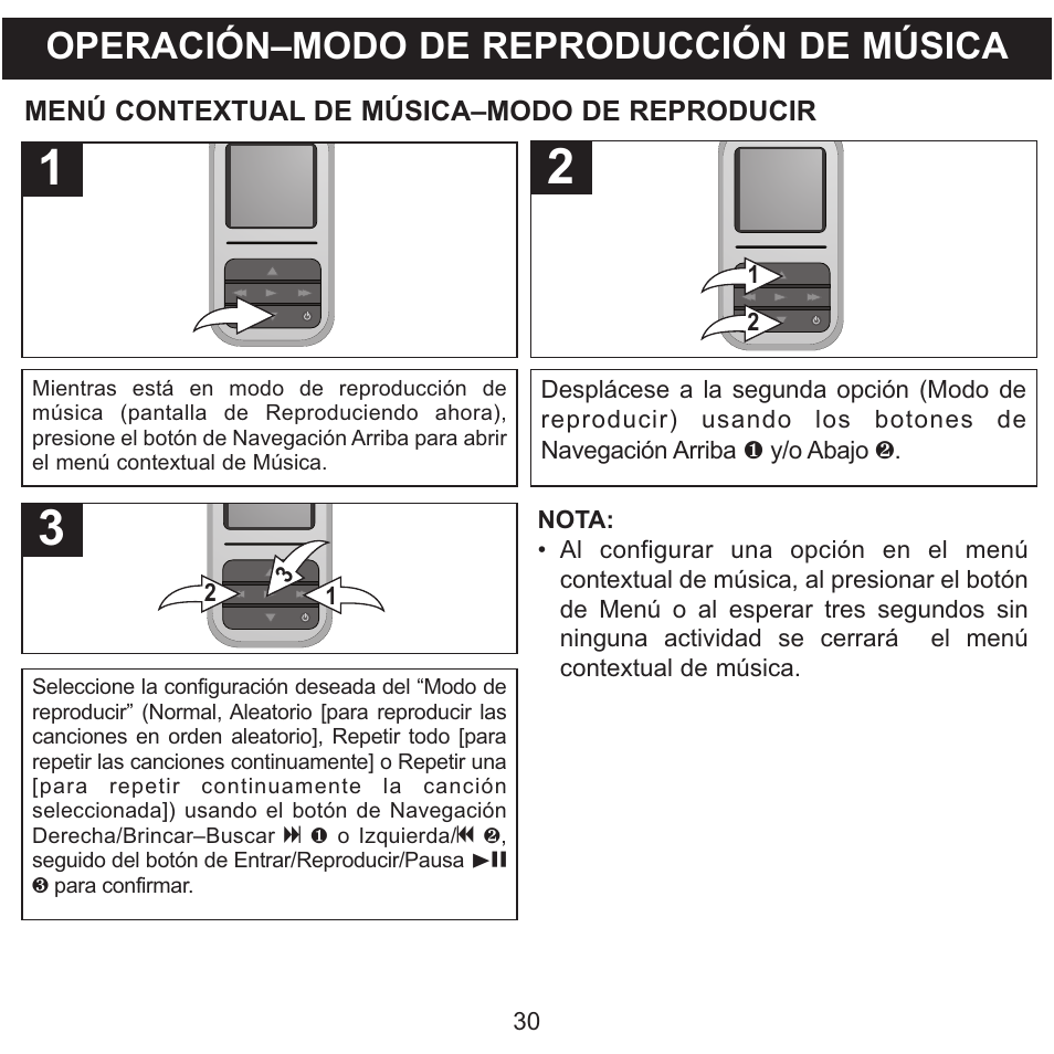 Operación–modo de reproducción de música | Memorex MMP8590-WHT User Manual | Page 92 / 124