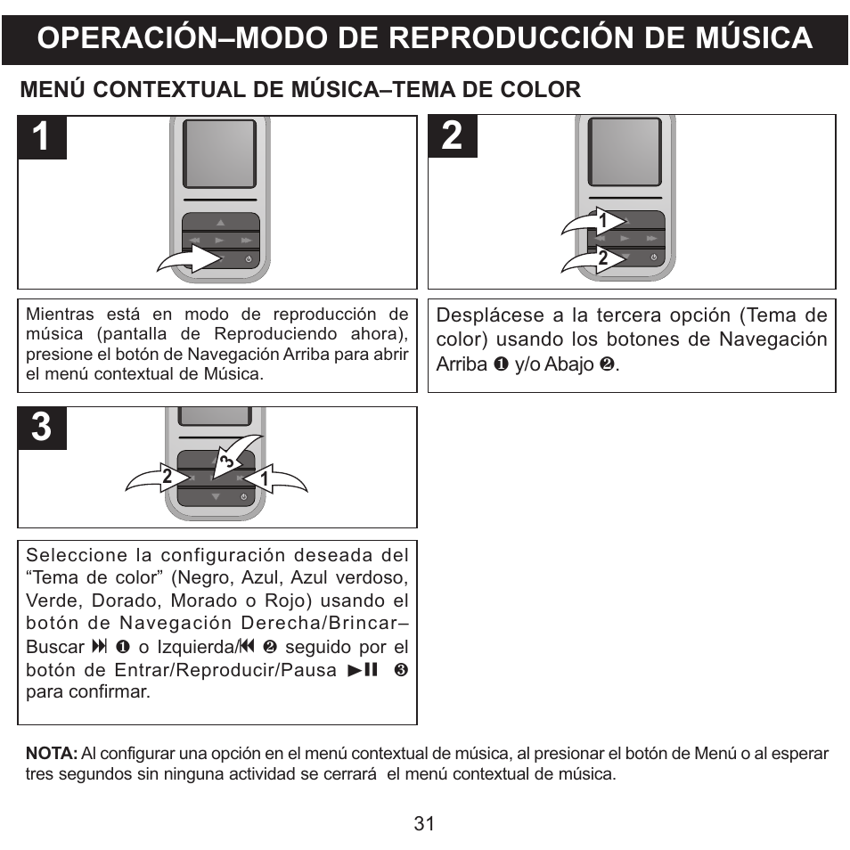 Operación–modo de reproducción de música | Memorex MMP8590-WHT User Manual | Page 93 / 124
