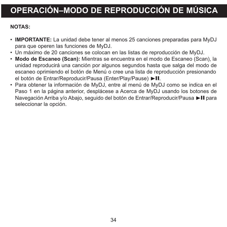 Operación–modo de reproducción de música | Memorex MMP8590-WHT User Manual | Page 96 / 124