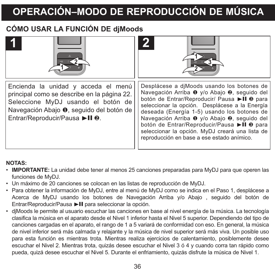 Operación–modo de reproducción de música | Memorex MMP8590-WHT User Manual | Page 98 / 124