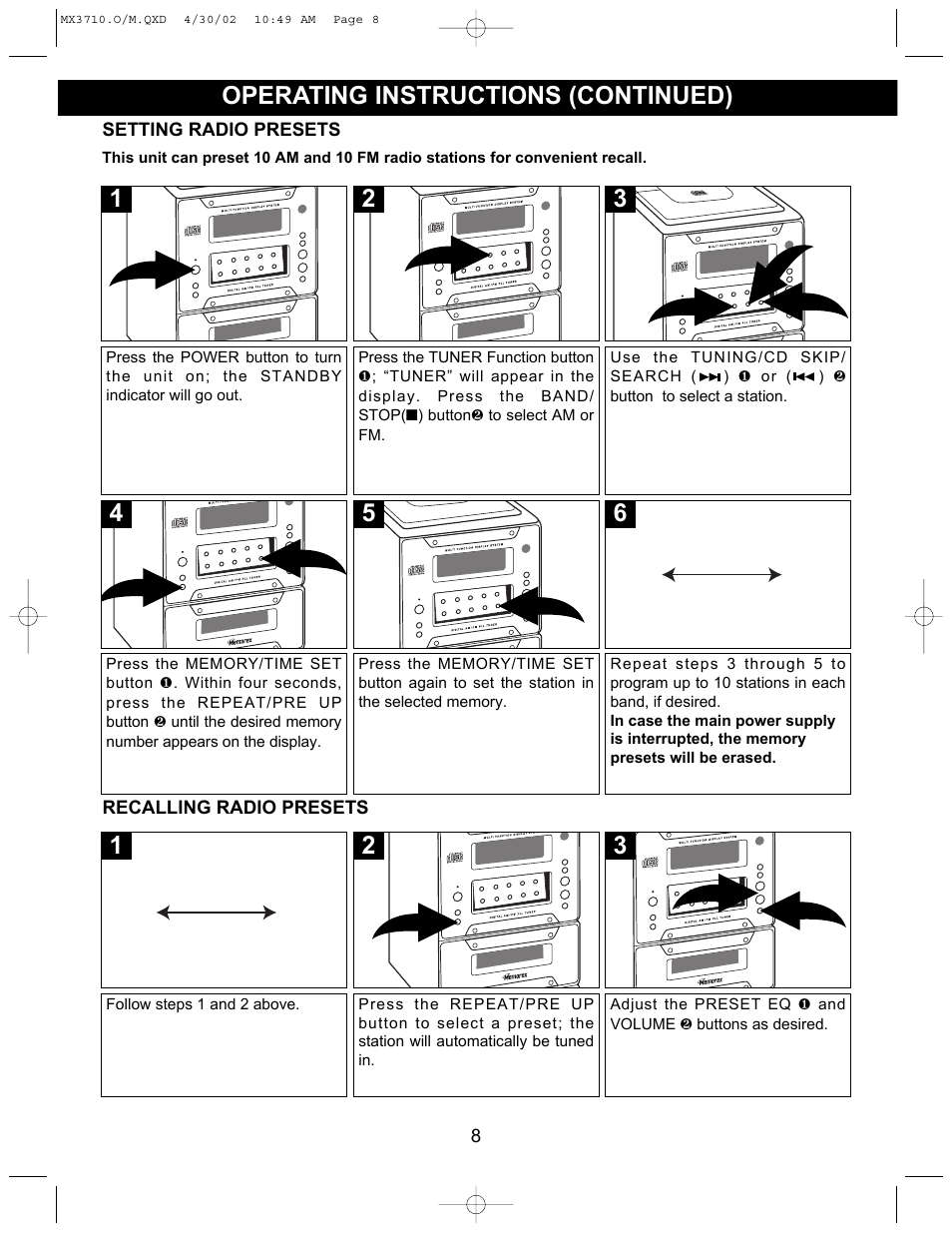 Memorex MX3710 User Manual | Page 9 / 21