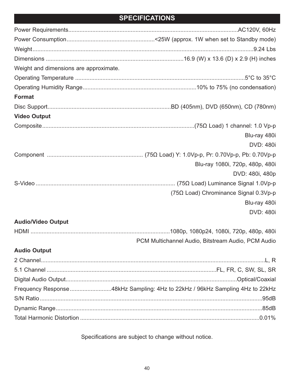 Memorex MVD-2037 O/M.QXD User Manual | Page 40 / 40