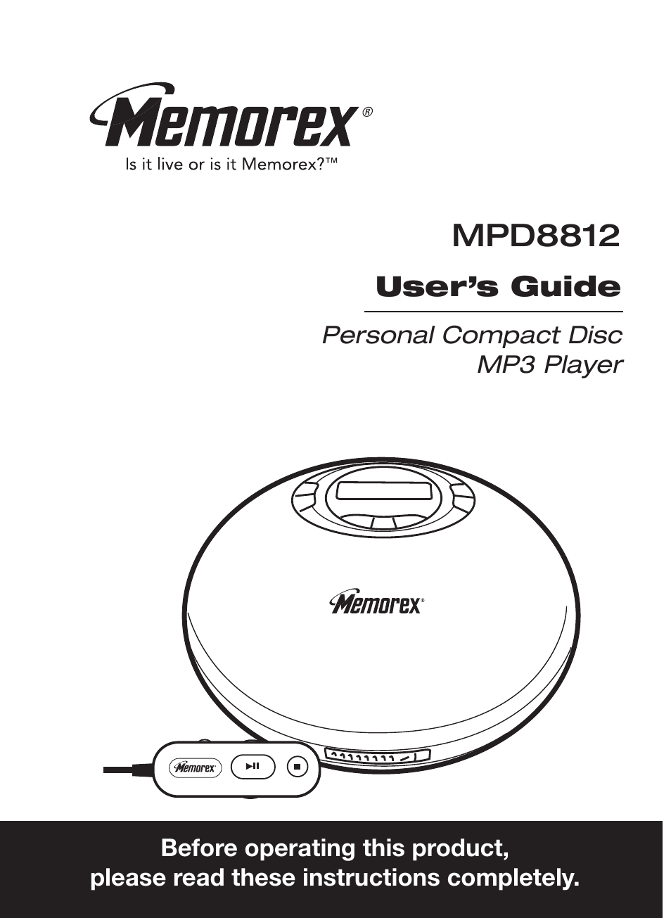 Memorex MPD8812 User Manual | 24 pages