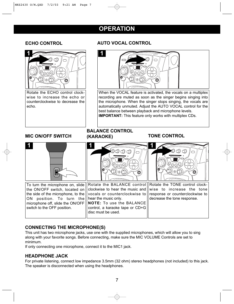 Operation | Memorex MKS2430 User Manual | Page 8 / 23