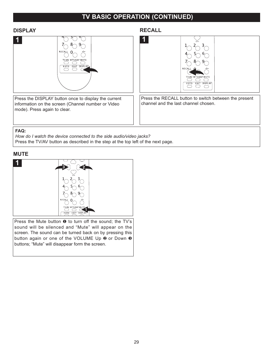 Tv basic operation (continued) | Memorex MT2024 User Manual | Page 30 / 36