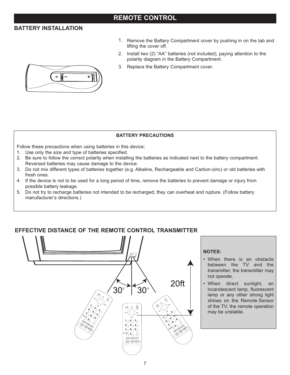 Remote control | Memorex MT2024 User Manual | Page 8 / 36
