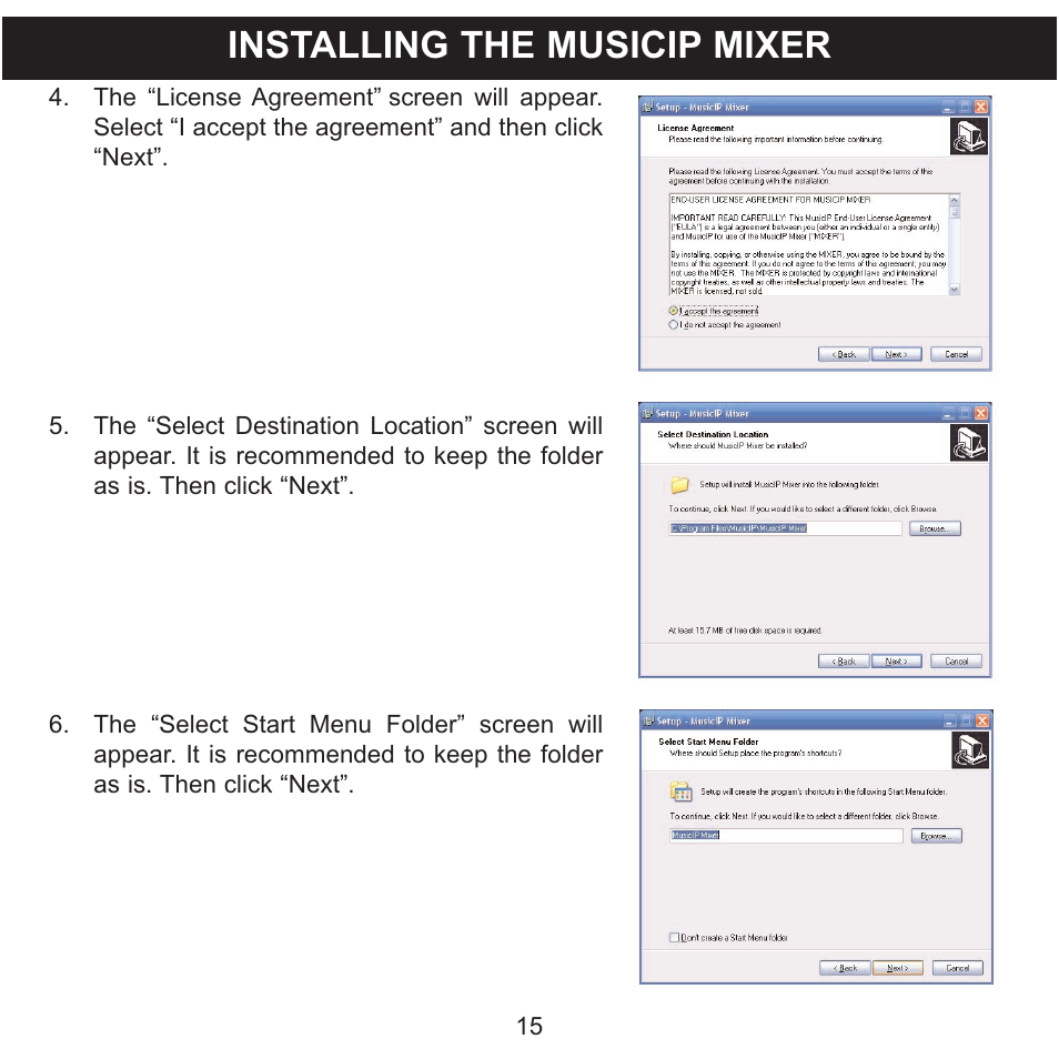 Installing the musicip mixer | Memorex MMP8620 User Manual | Page 15 / 74