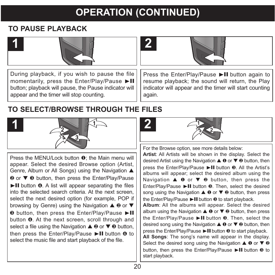 Operation (continued) | Memorex MMP8575 User Manual | Page 21 / 36