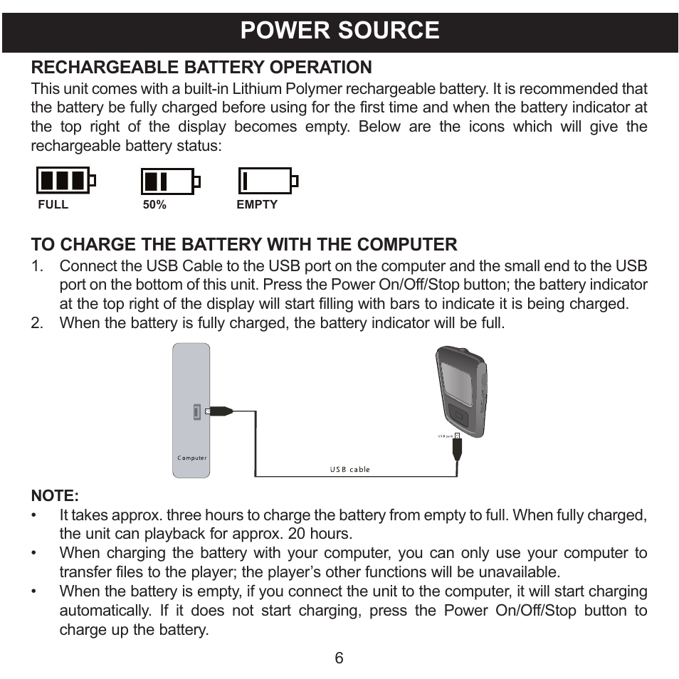 Power source | Memorex MMP8575 User Manual | Page 7 / 36