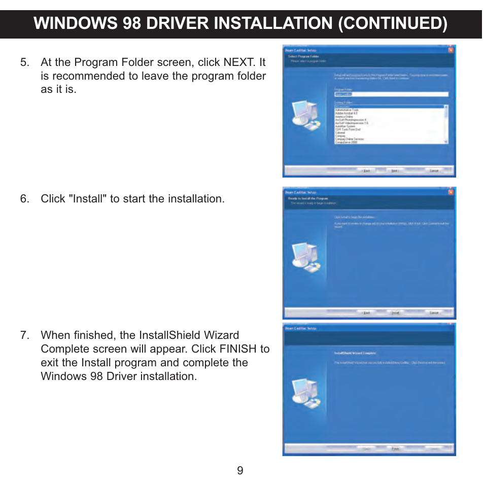 Windows 98 driver installation (continued) | Memorex MMP3774 User Manual | Page 10 / 40
