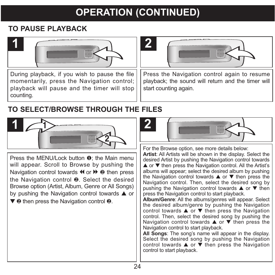 Operation (continued) | Memorex MMP3774 User Manual | Page 25 / 40