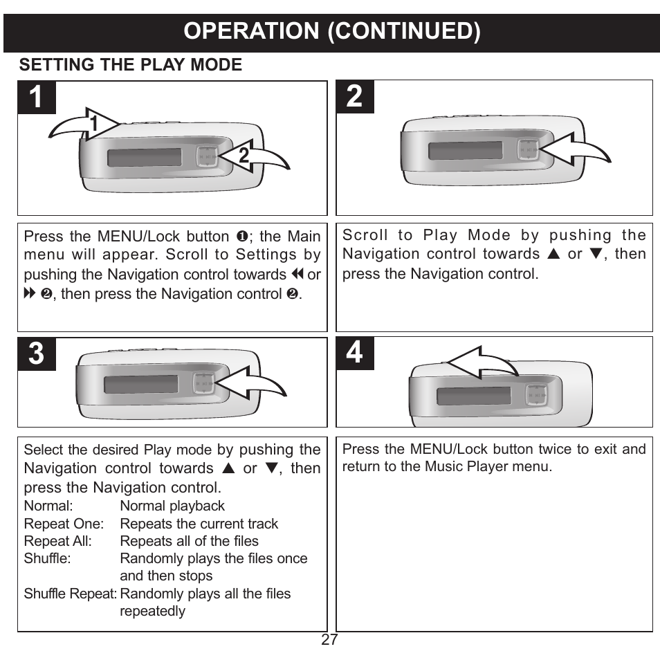 Operation (continued) | Memorex MMP3774 User Manual | Page 28 / 40