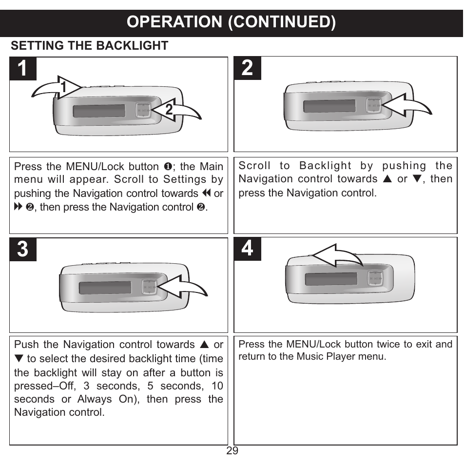 Operation (continued) | Memorex MMP3774 User Manual | Page 30 / 40