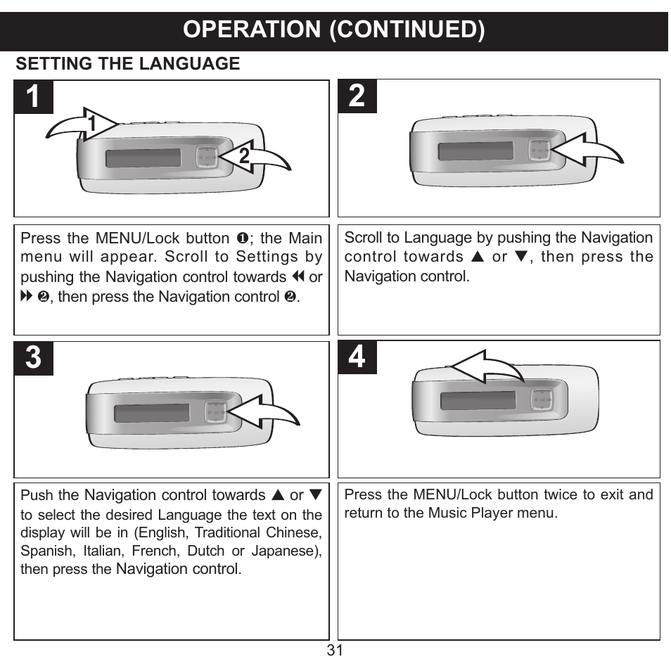 Operation (continued) | Memorex MMP3774 User Manual | Page 32 / 40